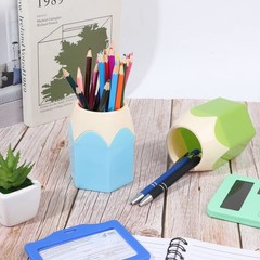 PartyYeah 4-Piece Pen Holders – Pencil Shaped, Green, Purple, Red, Blue