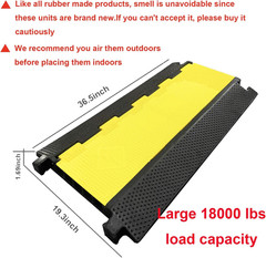 5 Channel Rubber Cable Protector Ramp Traffic Speed Bump 18000Lbs Capacity Heavy