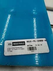 (QTY 2) USA Industrials Polyethylene Plastic Sheet White UHMW BULK-PS-UHMW-66