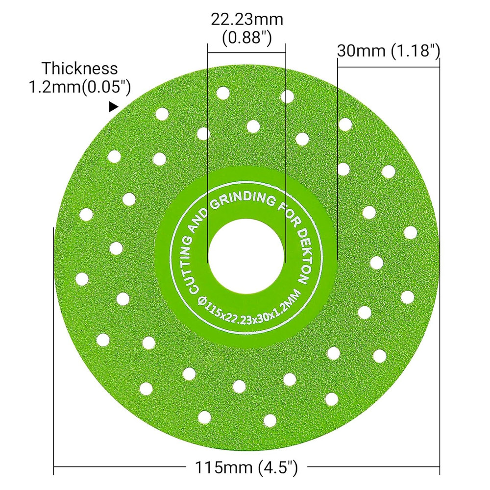 LOZLIN 3 PCS 115MM Vacuum Brazed Ultra-Thin Multi-Pore Flat Abrasive Sheet Disc