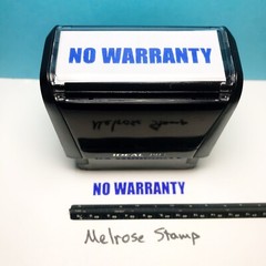 No Warranty Rubber Stamp Blue Ink Self Inking Ideal 4913