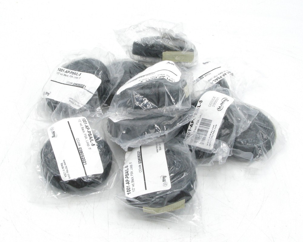 1/2 Inch Loop Fastner, 5 Foot Length, Black, 10pc