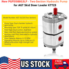 New PGP51088G3LP For AGT Two-Section Hydraulic Pump for Skid Steer Loader KTT23