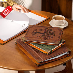 Leather 3 Ring Binder 8.5×11 Letter 1in Rings 200 Sheet Organizer Brown – US
