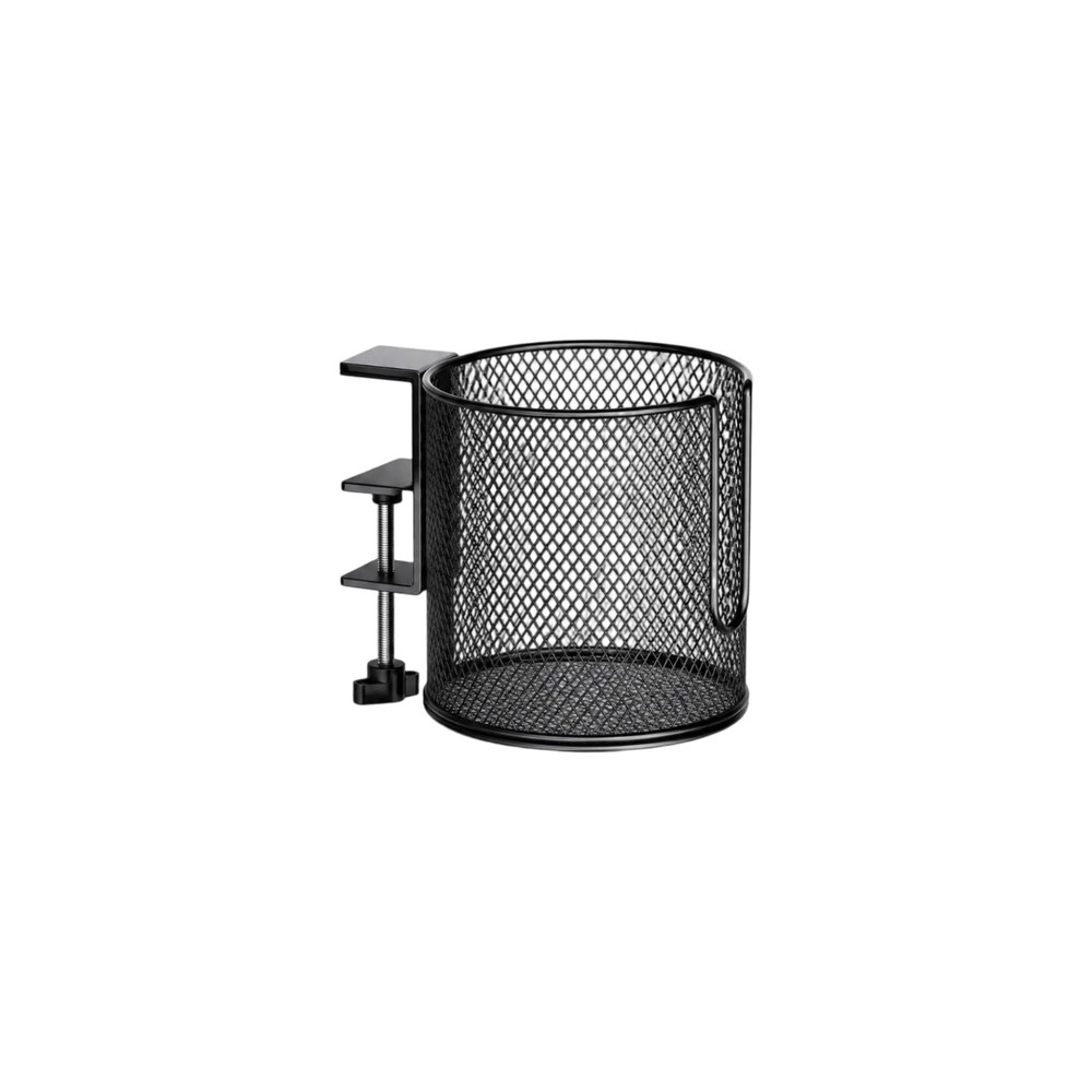 Cup Holder with Clamp Space-Saving Mesh Cup Holder Secure for Table Edge