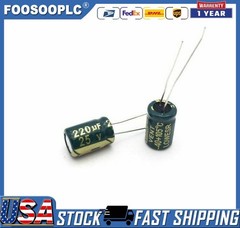 10 pcs 220uf 25v 105c radial electrolytic capacitors USA SHIPPING/SOLD
