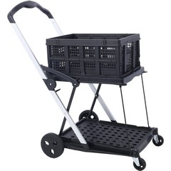 2-Tier Collapsible Multi-Purpose Utility Shopping Cart