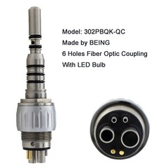 BEING Dental Turbine High Speed Fiber Optic KaVo NSK Coupler 4 Hole 6 Pin LED