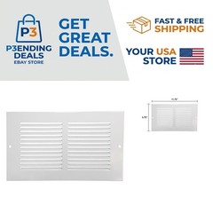 Paintable Air Return Grille – 10 x 4 Heavy Duty Steel Vent Cover in Matte White