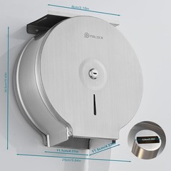 Commercial Jumbo Toilet Paper Dispenser with Shelf, 304 Stainless Steel 9” Roll