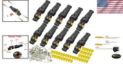 Easy to Install 2 Pin Waterproof Connectors Kit for Automotive and Marine Use