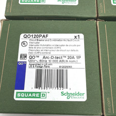 Square D QO120PAF 20A Arc Fault CAFCI Plug-On Neutral Breaker NEW Bundle of 8