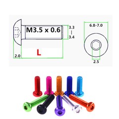 3MM 4MM 3.5MM BUTTON HEAD SCREWS ALLEN SOCKET BOLTS ALUMINUM ALLOY 7075 ISO 7380