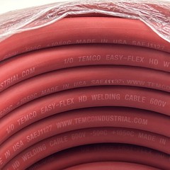 TEMCo 1/0 Gauge AWG 20 Ft Red Flexible Copper USA Welding Cable Battery Wire