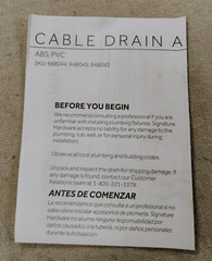 Signature Hardware PVC Cable Drain & Overflow for 17″ – 22″ Deep Alcove Tubs ORB