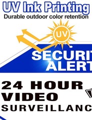 Video surveillance sign, 4-pack security camera signs, reflective