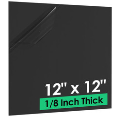 ABS Plastic Sheet 1/8 Inch Thick 12″ X 12″ Black Rigid Thermoplastic Board New