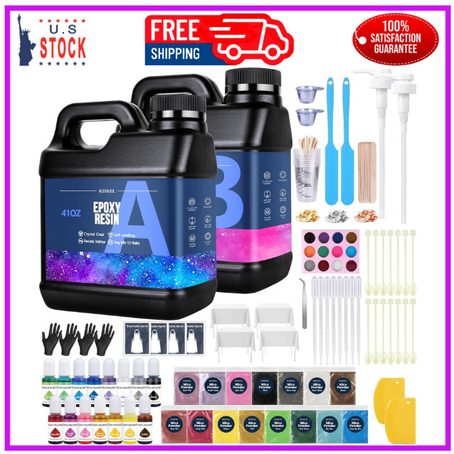 Complete 82oz Epoxy Resin Kit: 15 Mica Colors & Perfect Casting for Artisans