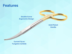 Scissors 4.5″ LaGrange Gold Plated Handle with Tungsten Carbide Inserts ARTMAN