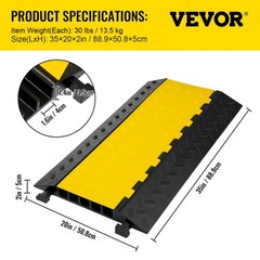 VEVOR Modular Rubber 5-Cable Electrical Snake Cover Protector Ramp Track