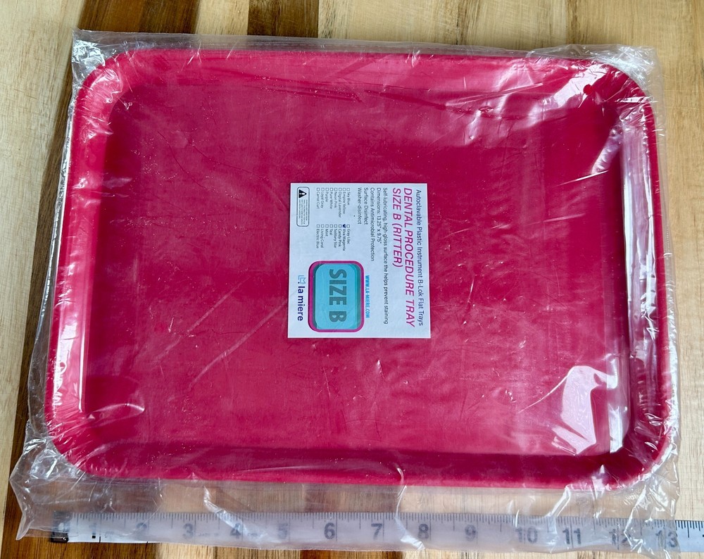 La Miere 2pc Autoclavable Dental Procedure Tray Lockable Flat trays Size B New