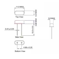 3.579545MHz-48.000Mhz 49S Passive Crystal Oscillator/Resonator ±20PPM 20PF 2-Pin