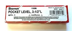 STARRETT 3-1/2″ POCKET LEVEL 135B #50571 -SATIN PLATED NICKEL FINISH- NEW- USA!