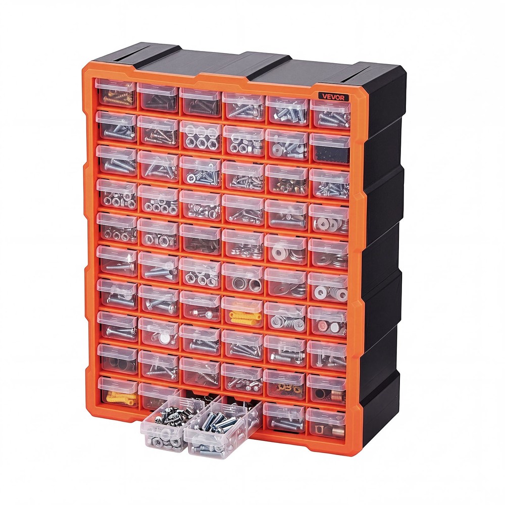 VEVOR 60-Drawer Storage Organizer Plastic Drawer Parts Storage Cabinet Stackable