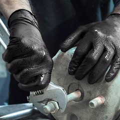 TitanFlex Heavy Duty Black Industrial Nitrile Gloves, 8-mil, XL, Box of 100, Lat
