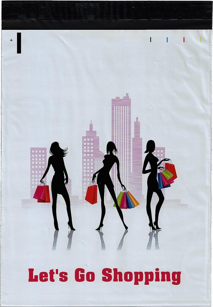 1000 10×13 Lets Go Shopping Designer Poly Mailers Envelopes Boutique Custom Bags