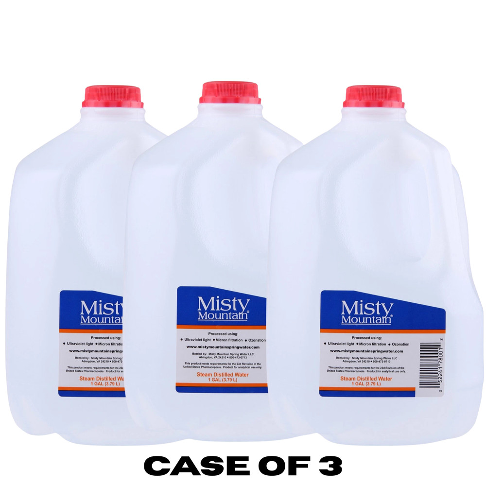 Distilled Water 1 Gallon 680648 Plastic Jug Misty Mountain – Case Of 3