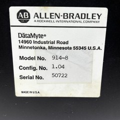 ALLEN-BRADLEY AB MODEL 914-8 DATAMYTE CONTROLLER 9148 1.04 MADE IN USA 🎯
