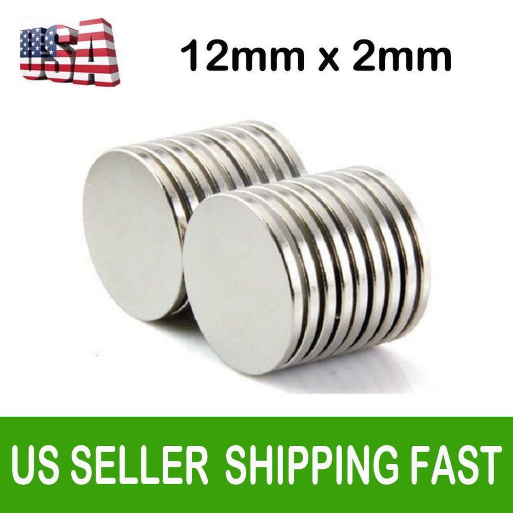 Lot 10-100 12mm x 2mm Neodymium Disc Super Strong Rare Earth N35 Fridge Magnets