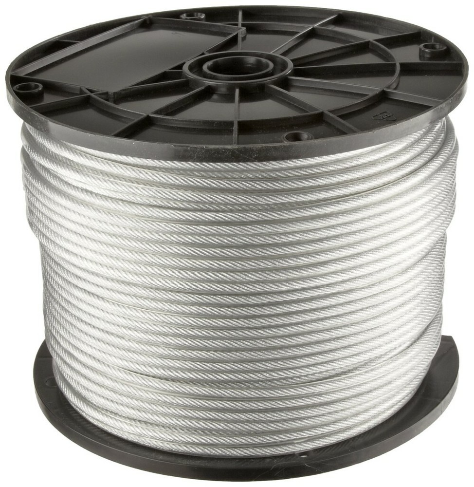 Vinyl Coated Wire Rope Cable, 1/16 – 1/8, 7×7: 100, 200, 250, 500, 1000, 2000 ft
