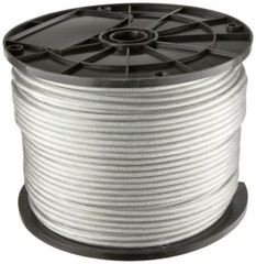 Vinyl Coated Wire Rope Cable, 1/16 – 1/8, 7×7: 100, 200, 250, 500, 1000, 2000 ft