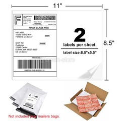 50-1000 Shipping Labels 8.5×5.5 Half Sheet Blank Label Self Adhesive 2 Per Sheet