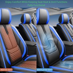 Subaru Impreza 04-2026 for Seat Covers Waterproof Leather Airbag Full Set Black-