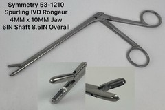 Symmetry 53-1210 Spurling IVD Rongeur 4mm x 10mm Cup STRAIGHT 6in Shaft 8.5in L