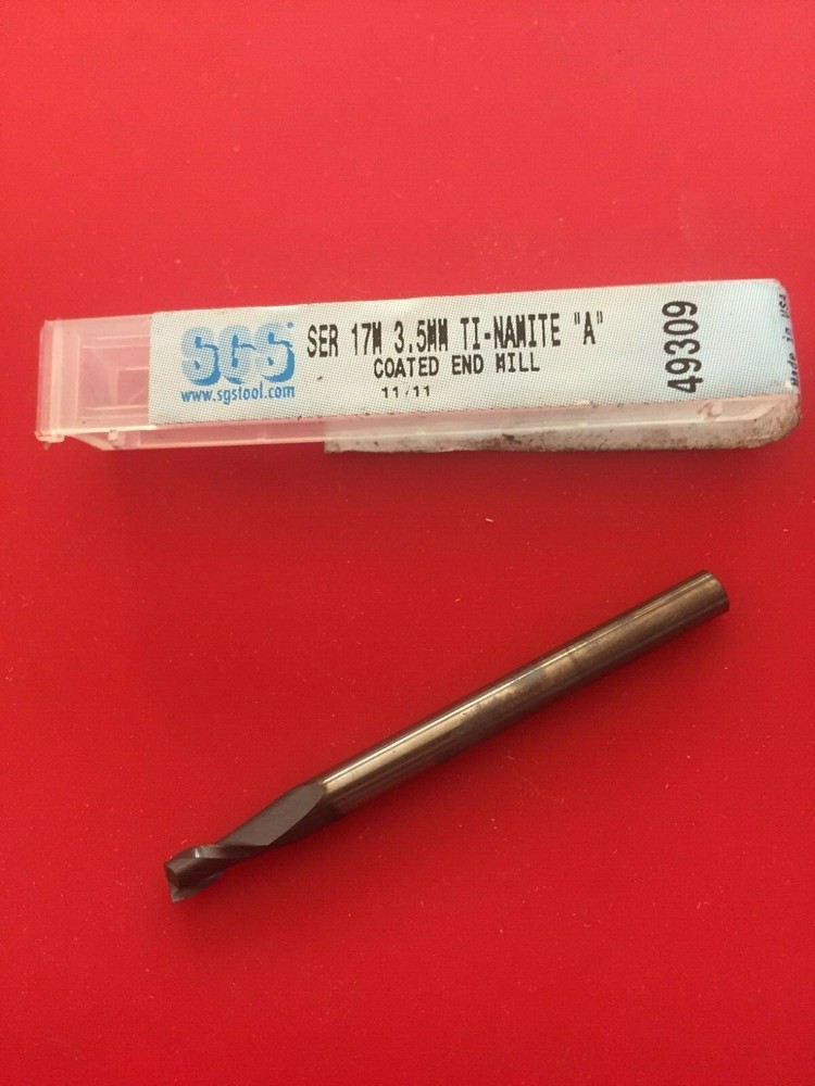 NEW SGS 3.5mm Solid Carbide End Mill 2 Flute Square AlTiN Coated