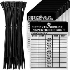 25 Sets of Weatherproof Aluminum Fire Extinguisher Inspection Tags 2026-2029