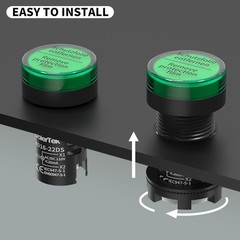 DaierTek 120V LED Indicator Light Green 110V Power Energy Pilot Light Saving Ind