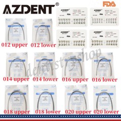 10X AZDENT Ortho Metal Bracket Braces MBT/Roth Hooks 3/345/Round Niti Arch Wires