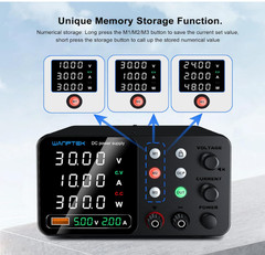 Fuente de alimentación DC 30V 10A con memoria, protección OCP y carga USB. Nuevo