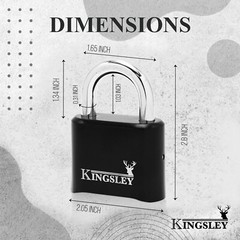 LOT OF 5 Resettable Kingsley Combo Lock (Combination Padlock) Hardened Steel