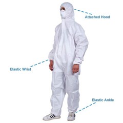 3 Pack SMS Disposable Paint Suit, Hazmat Suits, Coveralls with Hood