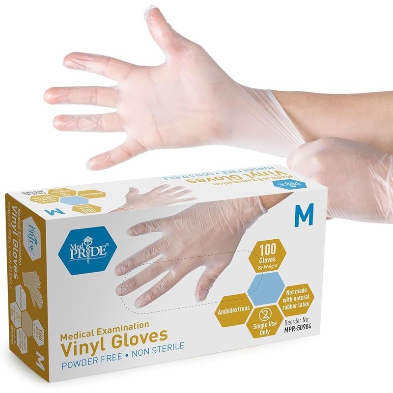 Heavy Duty Vinyl Exam Gloves Medical Disposable Protective 100 Count Bulk New