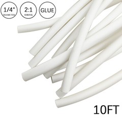 2:1 Heat Shrink Tubing Tube 1/4″ White Glue Waterproof Dual Wall Wires Wrap