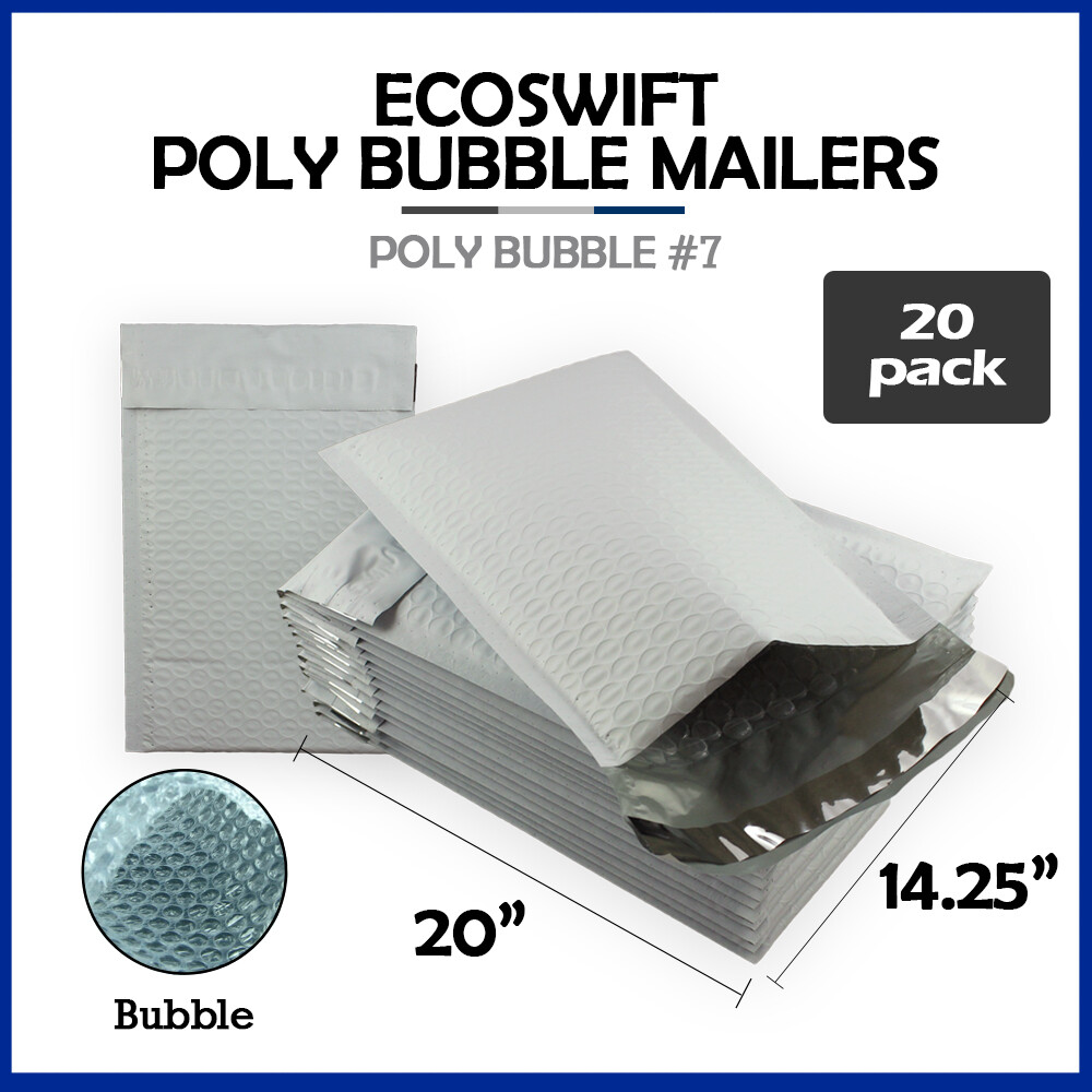 20 #7 14.25×20 “EcoSwift” Brand Poly Bubble Mailers Padded Envelope 14.25″ x 20″