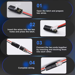 50PCS Double Wire Plug in Connector with Locking Buckle, Locking Easy to Use
