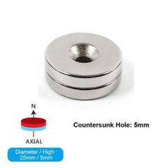 Lot Thicker Strong Magnets Countersunk Ring 5mm Hole Large Rare Earth Neodymium